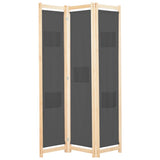 NNEVL 3-Panel Room Divider Grey 120x170x4 cm Fabric