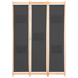 NNEVL 3-Panel Room Divider Grey 120x170x4 cm Fabric
