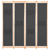 NNEVL 4-Panel Room Divider Grey 160x170x4 cm Fabric