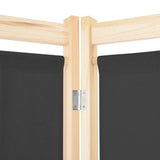 NNEVL 4-Panel Room Divider Grey 160x170x4 cm Fabric
