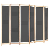 NNEVL 6-Panel Room Divider Grey 240x170x4 cm Fabric