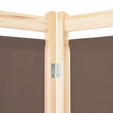 NNEVL 6-Panel Room Divider Brown 240x170x4 cm Fabric