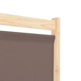 NNEVL 6-Panel Room Divider Brown 240x170x4 cm Fabric