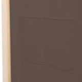 NNEVL 6-Panel Room Divider Brown 240x170x4 cm Fabric