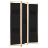 NNEVL 3-Panel Room Divider Black 120x170x4 cm Fabric