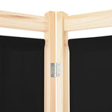 NNEVL 4-Panel Room Divider Black 160x170x4 cm Fabric