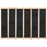 NNEVL 6-Panel Room Divider Black 240x170x4 cm Fabric