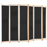 NNEVL 6-Panel Room Divider Black 240x170x4 cm Fabric