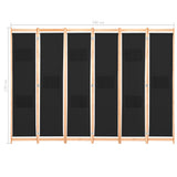 NNEVL 6-Panel Room Divider Black 240x170x4 cm Fabric