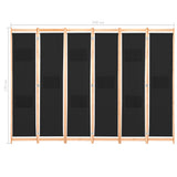 NNEVL 6-Panel Room Divider Black 240x170x4 cm Fabric