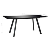 NNEVL Dining Table High Gloss Black 180x90x76 cm MDF