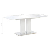 NNEVL Dining Table High Gloss White 180x90x76 cm MDF