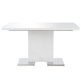 NNEVL Extendable Dining Table High Gloss White 180x90x76 cm MDF