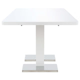 NNEVL Extendable Dining Table High Gloss White 180x90x76 cm MDF
