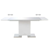 NNEVL Extendable Dining Table High Gloss White 180x90x76 cm MDF