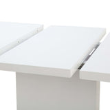 NNEVL Extendable Dining Table High Gloss White 180x90x76 cm MDF