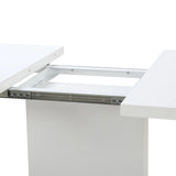 NNEVL Extendable Dining Table High Gloss White 180x90x76 cm MDF