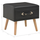 NNEVL Bedside Cabinet Black 40x35x40 cm Faux Leather