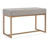 NNEVL Bench 80 cm Grey Velvet