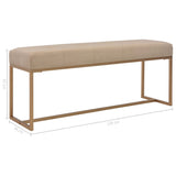 NNEVL Bench 120 cm Beige Velvet