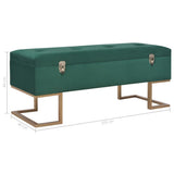 NNEVL Bench with Storage Compartment 105 cm Green Velvet