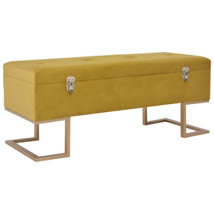 NNEVL Bench with Storage Compartment 105 cm Mustard Velvet