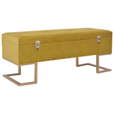 NNEVL Bench with Storage Compartment 105 cm Mustard Velvet