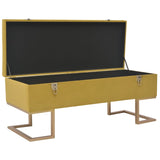 NNEVL Bench with Storage Compartment 105 cm Mustard Velvet