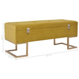 NNEVL Bench with Storage Compartment 105 cm Mustard Velvet