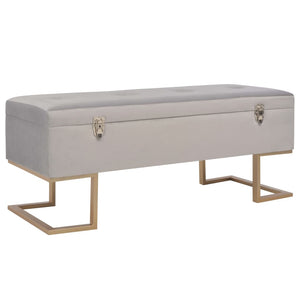 NNEVL Bench with Storage Compartment 105 cm Grey Velvet
