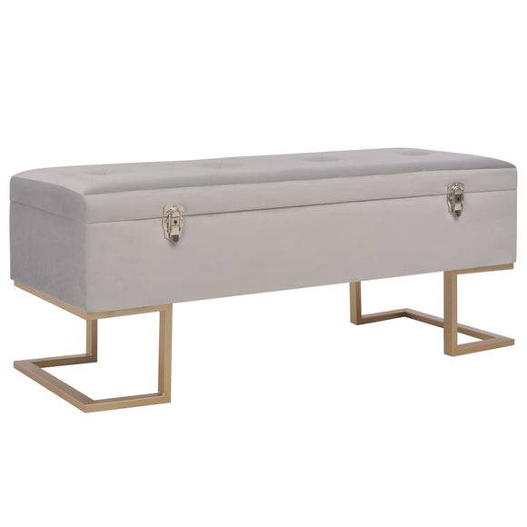 NNEVL Bench with Storage Compartment 105 cm Grey Velvet