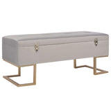 NNEVL Bench with Storage Compartment 105 cm Grey Velvet
