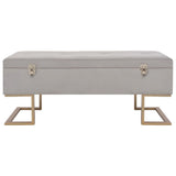 NNEVL Bench with Storage Compartment 105 cm Grey Velvet