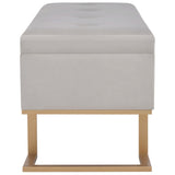 NNEVL Bench with Storage Compartment 105 cm Grey Velvet