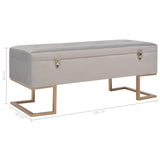 NNEVL Bench with Storage Compartment 105 cm Grey Velvet