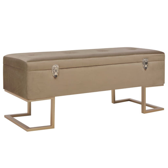 NNEVL Bench with Storage Compartment 105 cm Beige Velvet