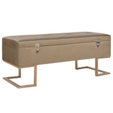 NNEVL Bench with Storage Compartment 105 cm Beige Velvet