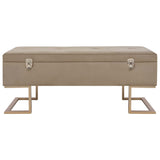 NNEVL Bench with Storage Compartment 105 cm Beige Velvet