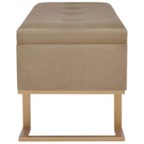 NNEVL Bench with Storage Compartment 105 cm Beige Velvet