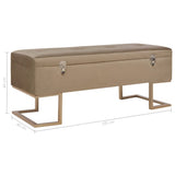 NNEVL Bench with Storage Compartment 105 cm Beige Velvet
