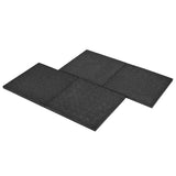 NNEVL Fall Protection Tiles 6 pcs Rubber 50x50x3 cm Black