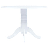 NNEVL Dining Table White 106 cm Solid Rubber Wood