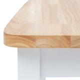 NNEVL Dining Chairs 2 pcs White and Light Wood Solid Rubber Wood