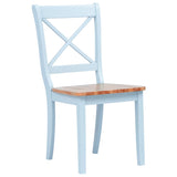 NNEVL Dining Chairs 2 pcs Grey and Light Wood Solid Rubber Wood