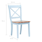 NNEVL Dining Chairs 2 pcs Grey and Light Wood Solid Rubber Wood