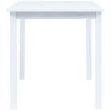 NNEVL Dining Table White 114x71x75 cm Solid Rubber Wood