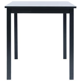 NNEVL Dining Table Black 114x71x75 cm Solid Rubber Wood