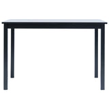 NNEVL Dining Table Black 114x71x75 cm Solid Rubber Wood