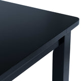 NNEVL Dining Table Black 114x71x75 cm Solid Rubber Wood