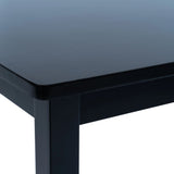 NNEVL Dining Table Black 114x71x75 cm Solid Rubber Wood